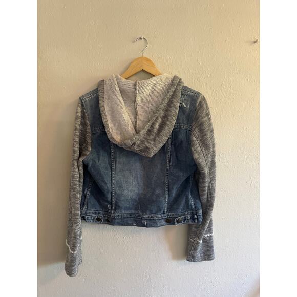 Free People Sweatshirt hooded jean jacket - Picture 5 of 5
